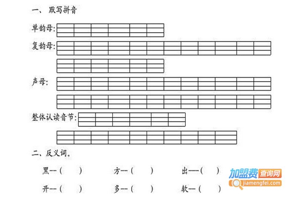 学前班幼小衔接加盟费