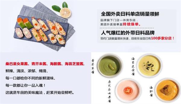 车前外带寿司加盟加盟费用